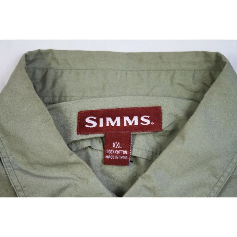 SIMMS Men's Short Sleeve Button Front Outdoors Hiking Fishing Shirt Size‎ 2XL